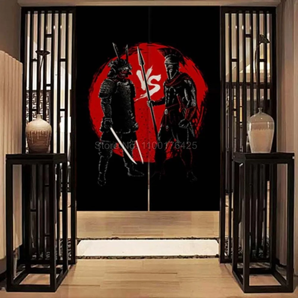 Rideau Télescopique de Style Japonais Samouraï Kokor, Écran de Porte de Cloison, Tissu de Restaurant, Décoration Murale de Fenêtre de Cuisine,