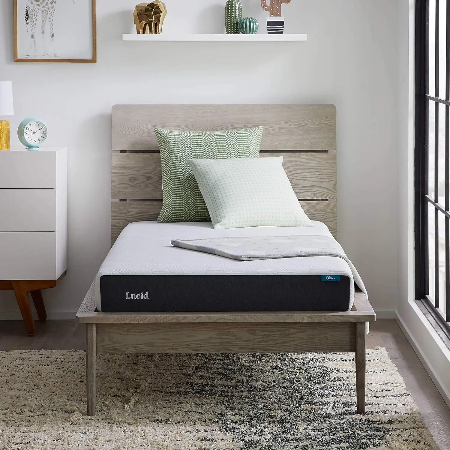 6 Inch Memory Foam Mattress Firm Feel Gel Infusion Memory Foam Infused with Bamboo Charcoal Breathable CertiPur Certified Twin