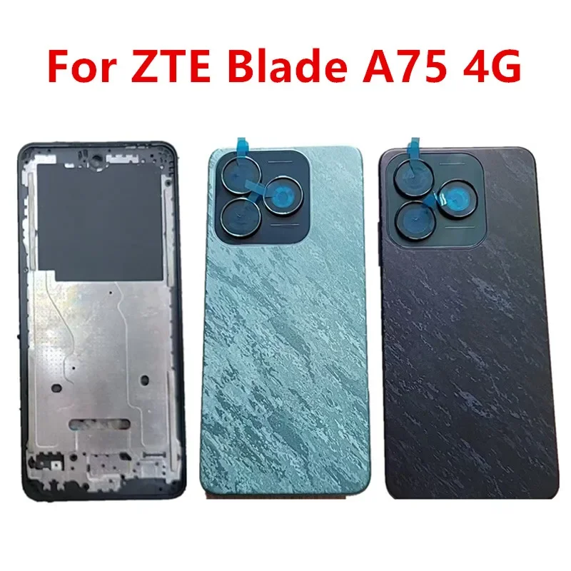 

A 75 Rear Housing For ZTE Blade A75 4G Battery Back Cover Front Middle Frame Repair Replace Phone