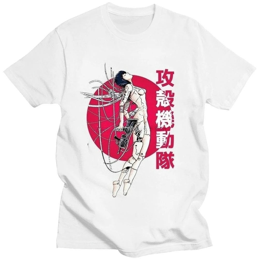 Ghost In The Shell Motoko Kusanagi Graphic T-shirt Cyberpunk Aesthetic Streetwear Unisex Oversized Summer Cotton Print Clothing