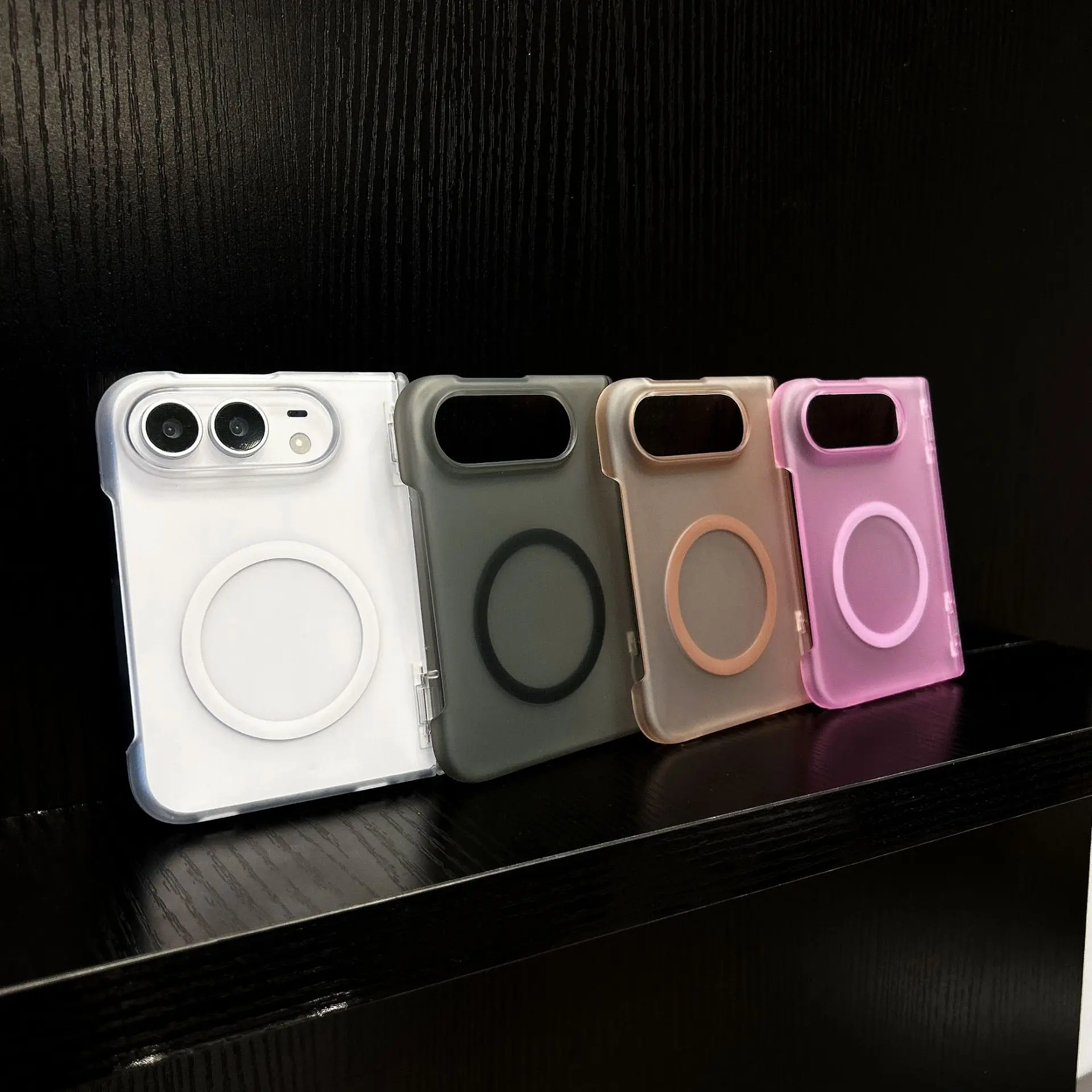 Spring center axis ice mist matte for iPhoneultra folding magnetic mobile phone case Apple business case