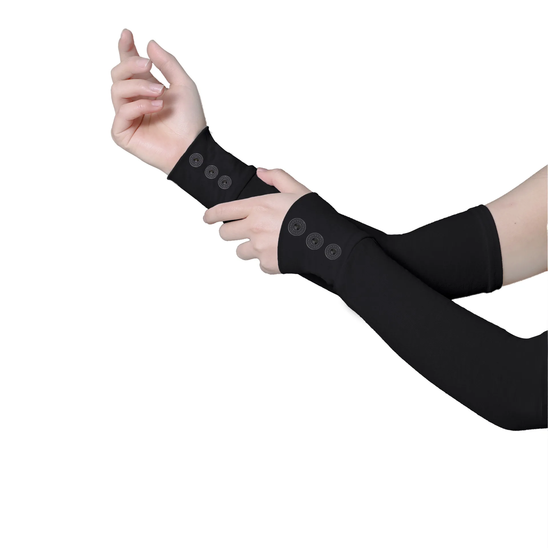 2 Buah (1 Pasang) Sarung Tangan Pendingin Penutup Tangan Pelindung Matahari Lengan Olahraga Lengan Wanita untuk Lari Memancing Sepeda Tetap Hangat