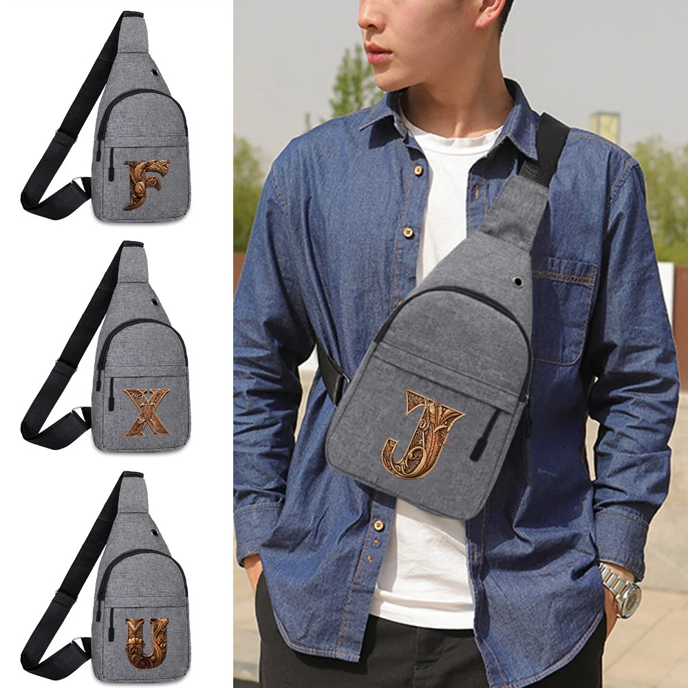 

Chest Bag Fashion Multi-functional Fitness Yoga Mini Wood Art Letter Series Men and Women Sports Sling Crossbody Bag