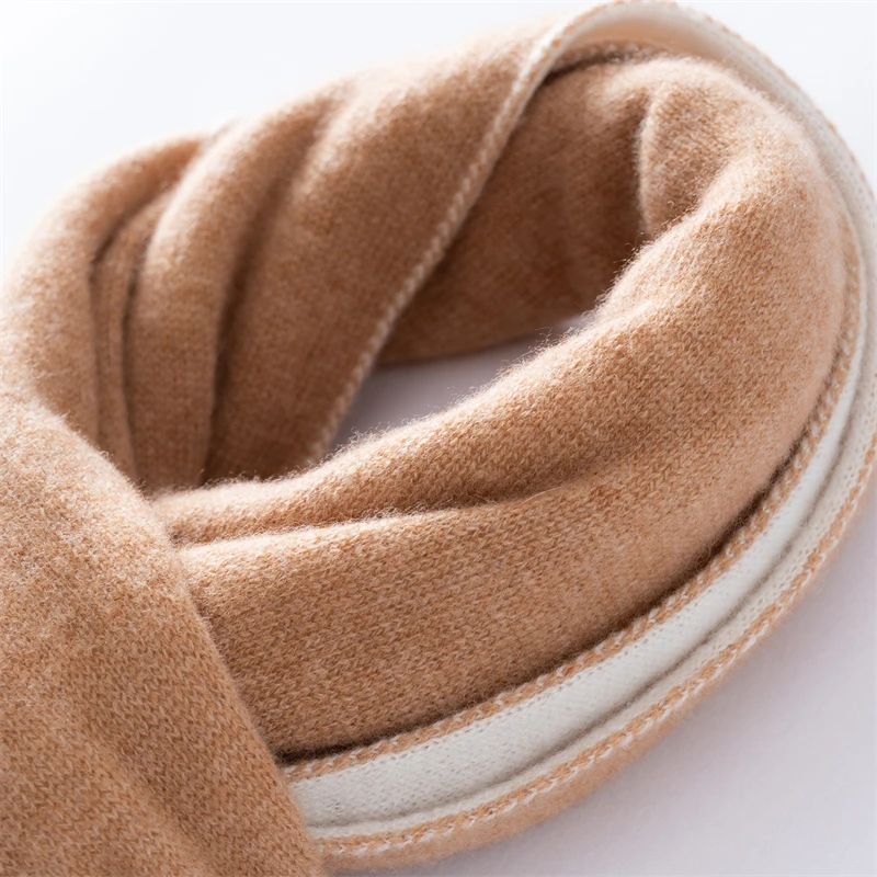 New Autumn Winter Cashmere Color Blocked Scarf For Men And Women Warm Knit Scarf Fashion Contrasting Stripes, Versatile Scarf