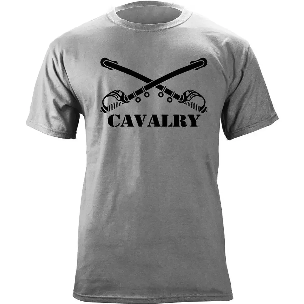 US Army Cavalry Branch Insignia Crossed Sabers Veteran T-Shirt 100% Cotton O-Neck Short Sleeve Casual Mens T-shirt Size S-3XL