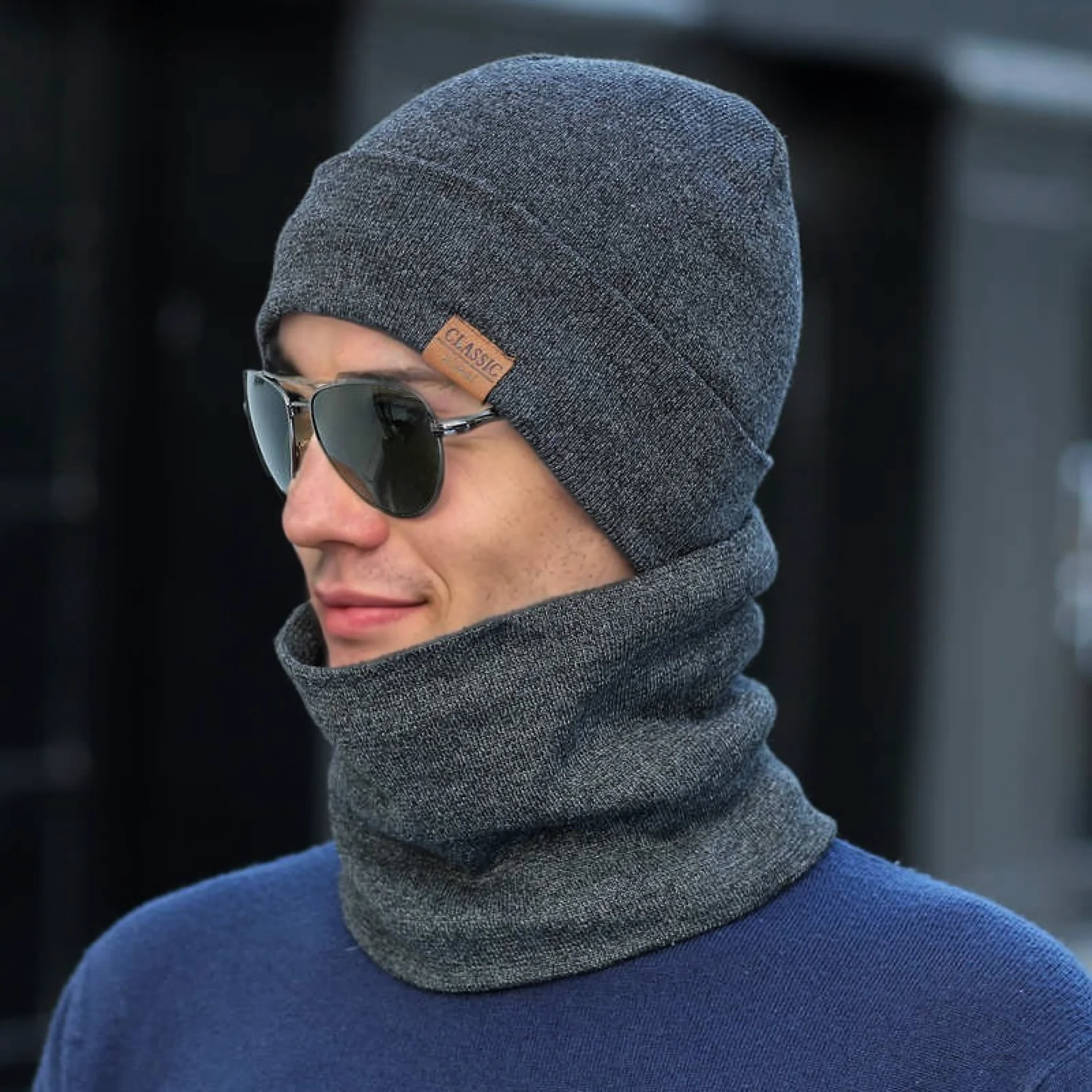 Neue Stil, Mode, Männer Gestrickte Hut Plüsch Fell Warme Futter Set Männlichen Warme Mütze Anzug Stilvolle Winter Hüte Freizeit Beanie Cap ﻿