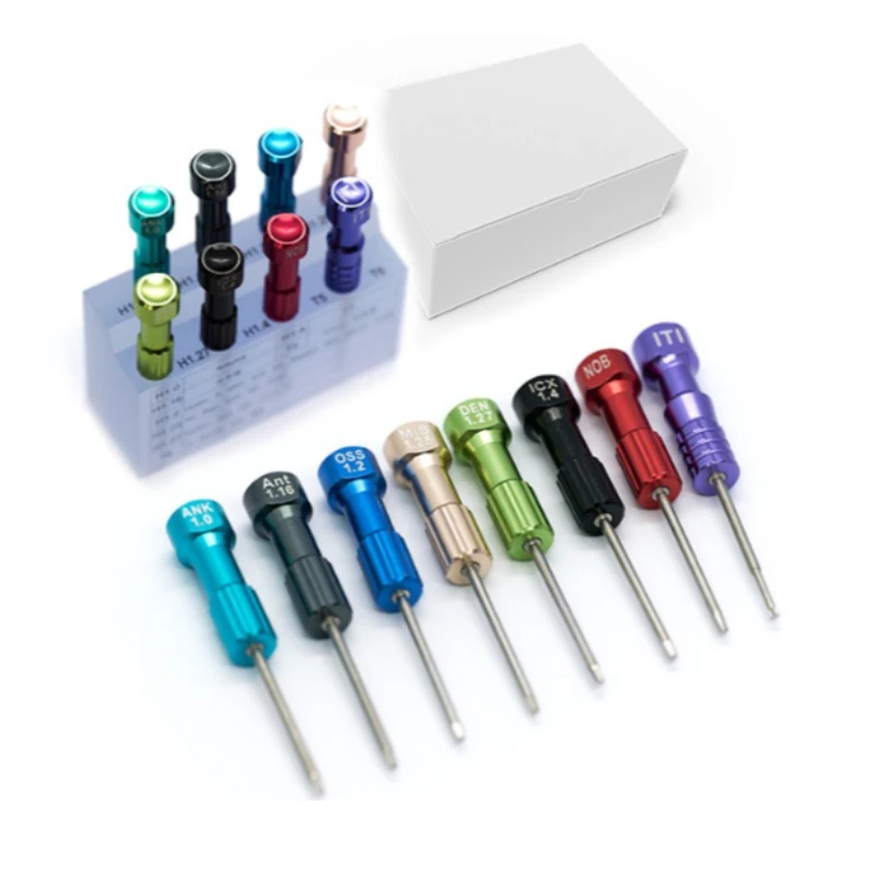 2PCS Dental Lab Implant Screwdriver Mini Technician Micro Screw Drivers Kit for Multi-brand Abutment Prosthesis Restoration