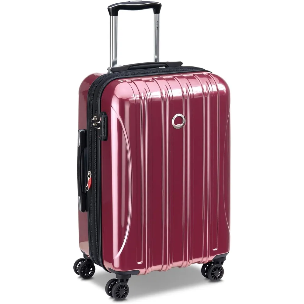 Juego de equipaje giratorio rígido expandible de dos piezas en rosa peonía con diseño aero para viajes