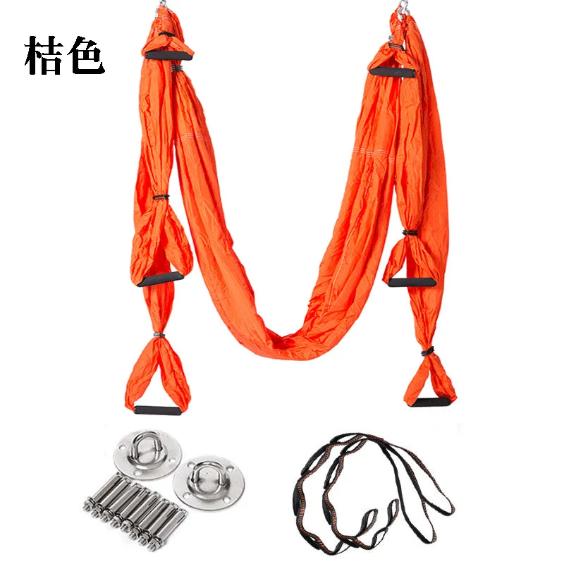 Complete aerial Yoga Hammock 6 handles Non-elastic Hong Kong Reverse Gravity workout with extension strap sling