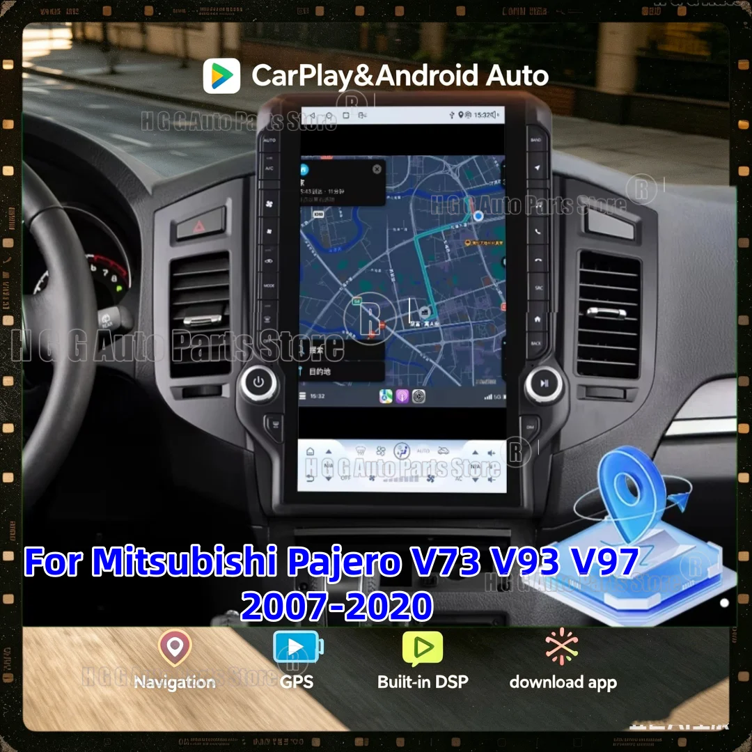 14.5-inch vertical screen suitable For Mitsubishi Pajero V73 V93 V97 2007-2020 models Android car GPS Navi radio CarPlay 4G DSP