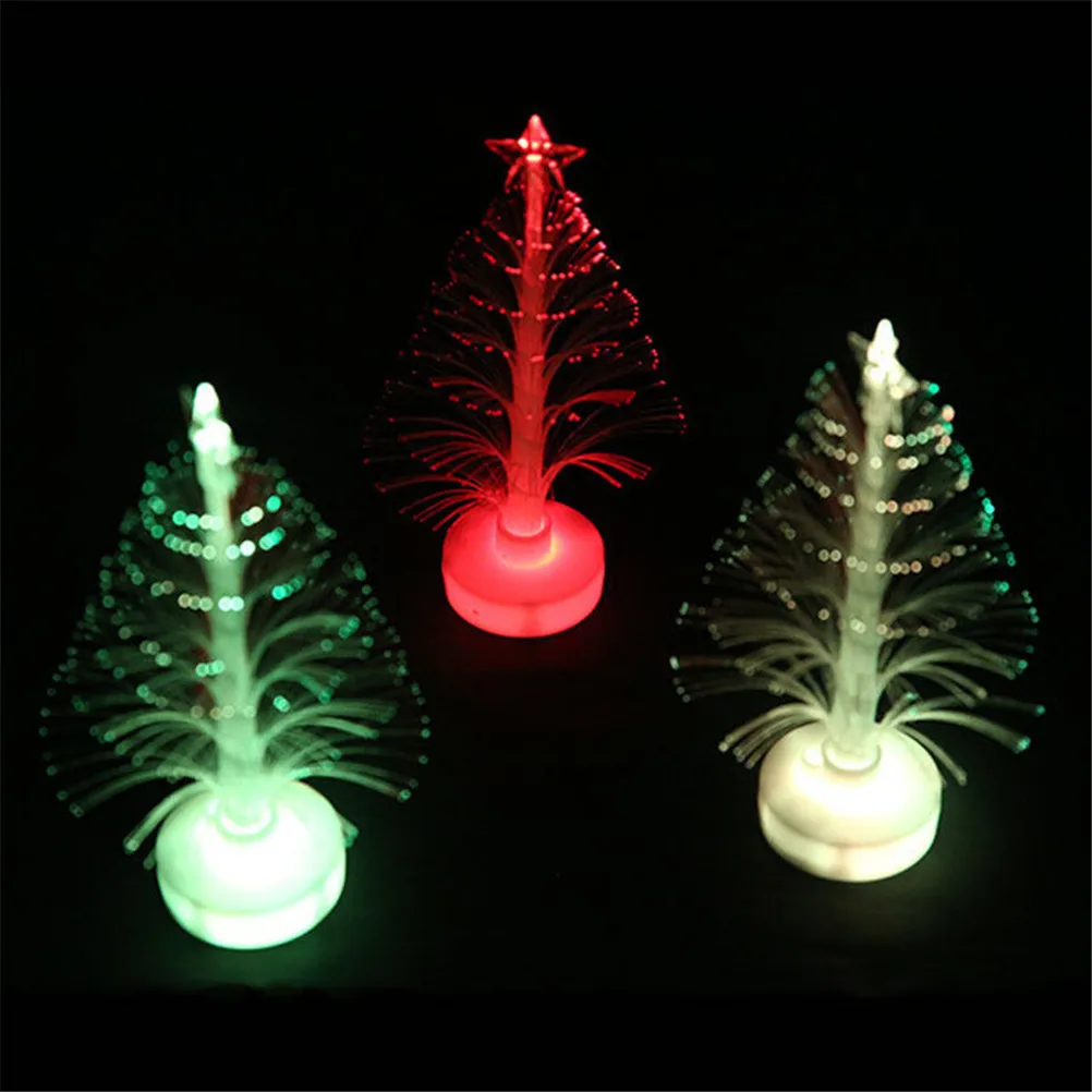 1/2 pcs Colorful LED Fiber Optic Nightlight Christmas Tree Lamp Light Children Xmas Gift