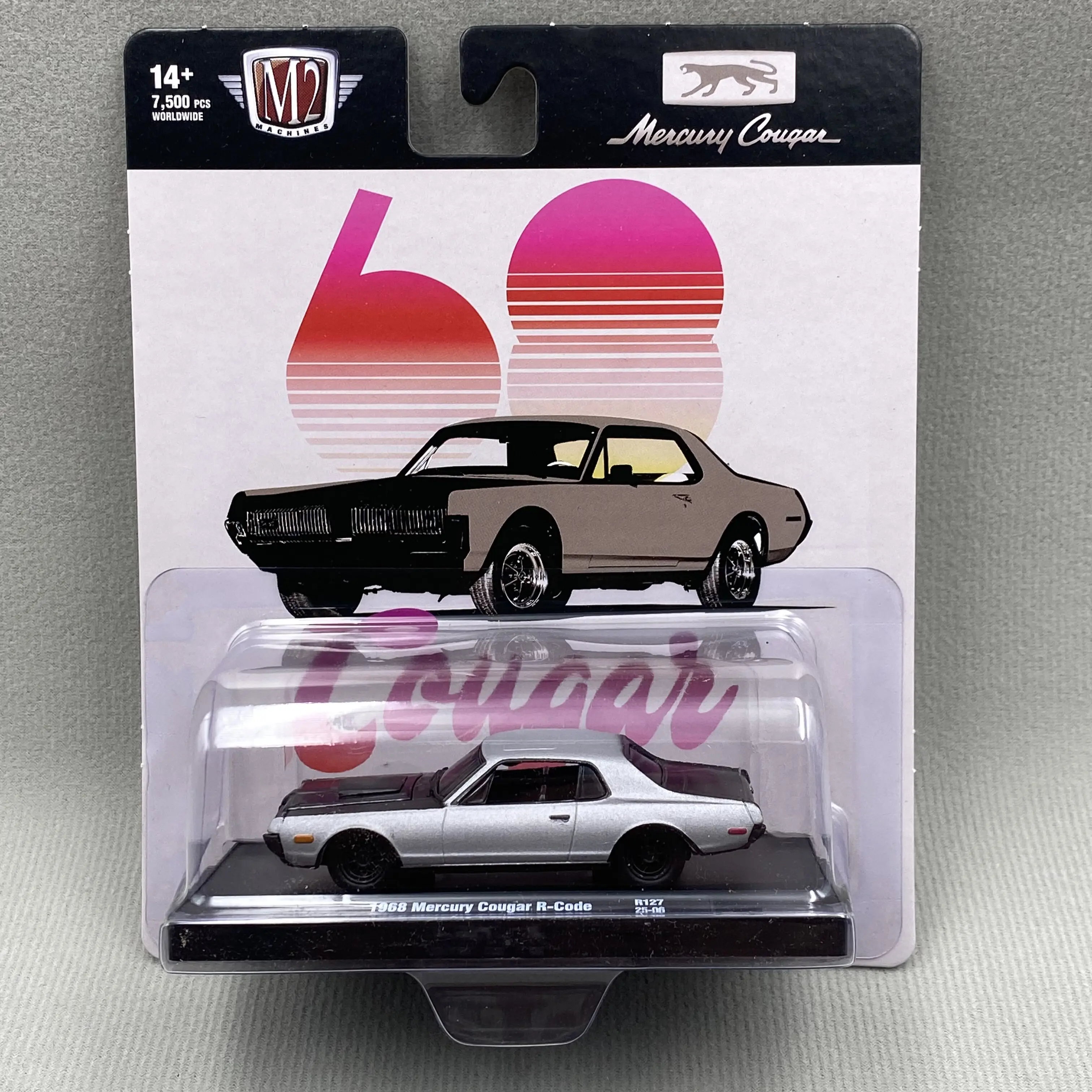 

Модель автомобиля Mercury Cougar R-Code M2 Machines 1968 года, масштаб 1:64, из литого под давлением сплава, детские игрушки и подарки.