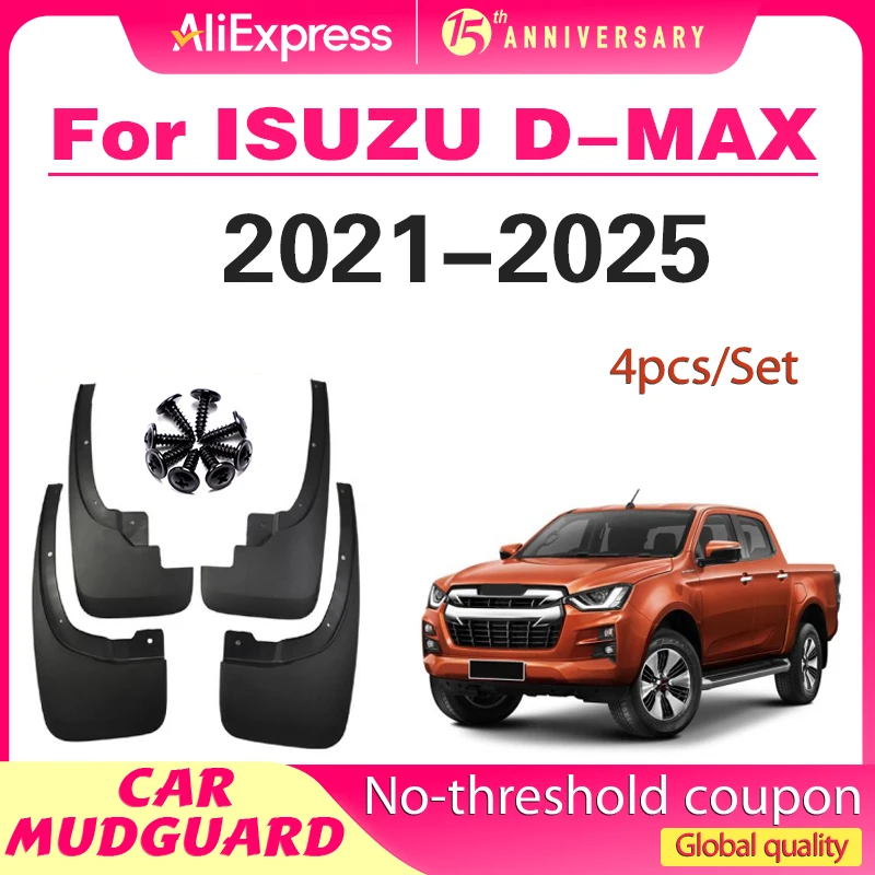 

2021 2022 2023 2024 2025 FOR Isuzu D-max 4 doors Mud Flaps Guard Splash Mudguard Fender Mudflaps Car Accessories Front Rear 4pcs