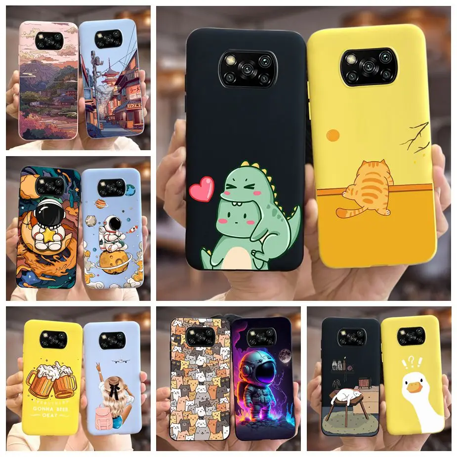 For Xiaomi Poco X3 Pro Case Cute Cartoon Painted Cover 6.67'' Soft Silicone Phone Cases For Xiaomi Poco X3 NFC PocoX3 Pro Fundas