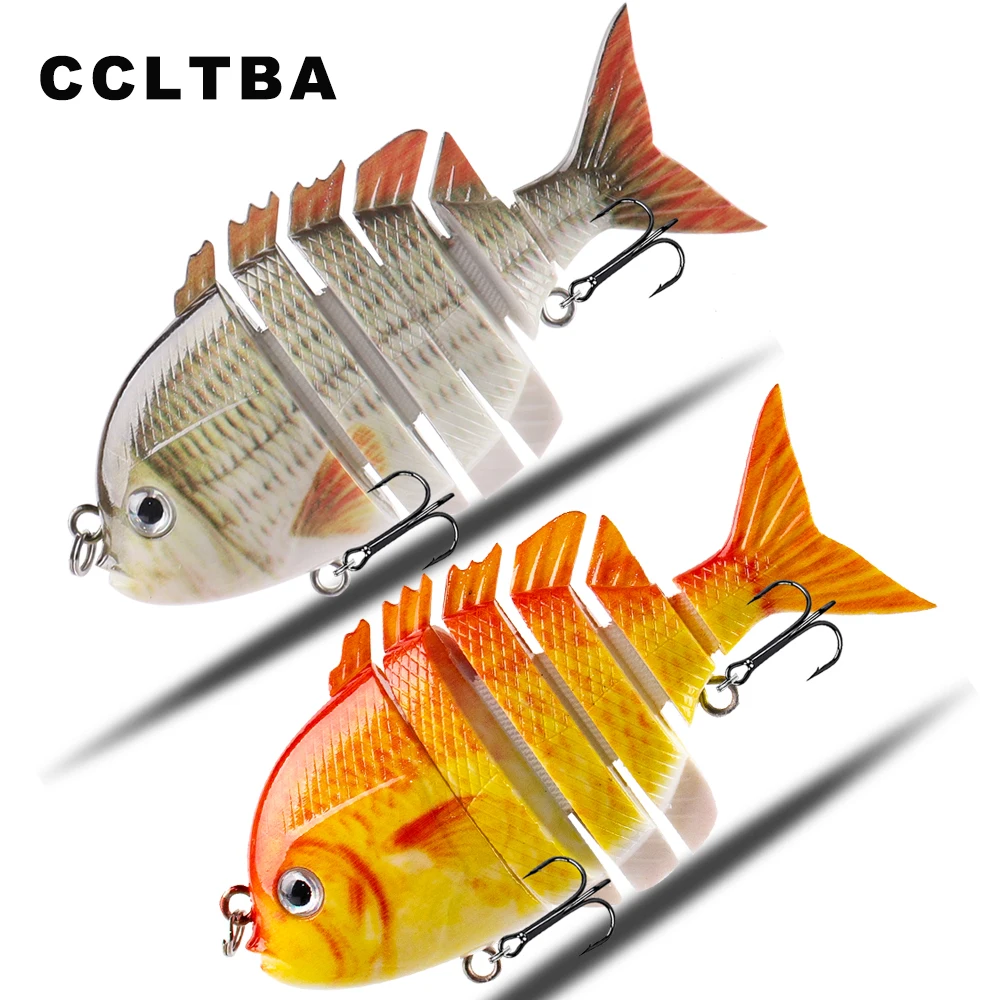 CCLTBA Jointed Swimbait 8cm 14g Slow Sinking Hard Baits Vivid Swim Fishing Lures 6 Segments Wobble for Bass Pike Fishing