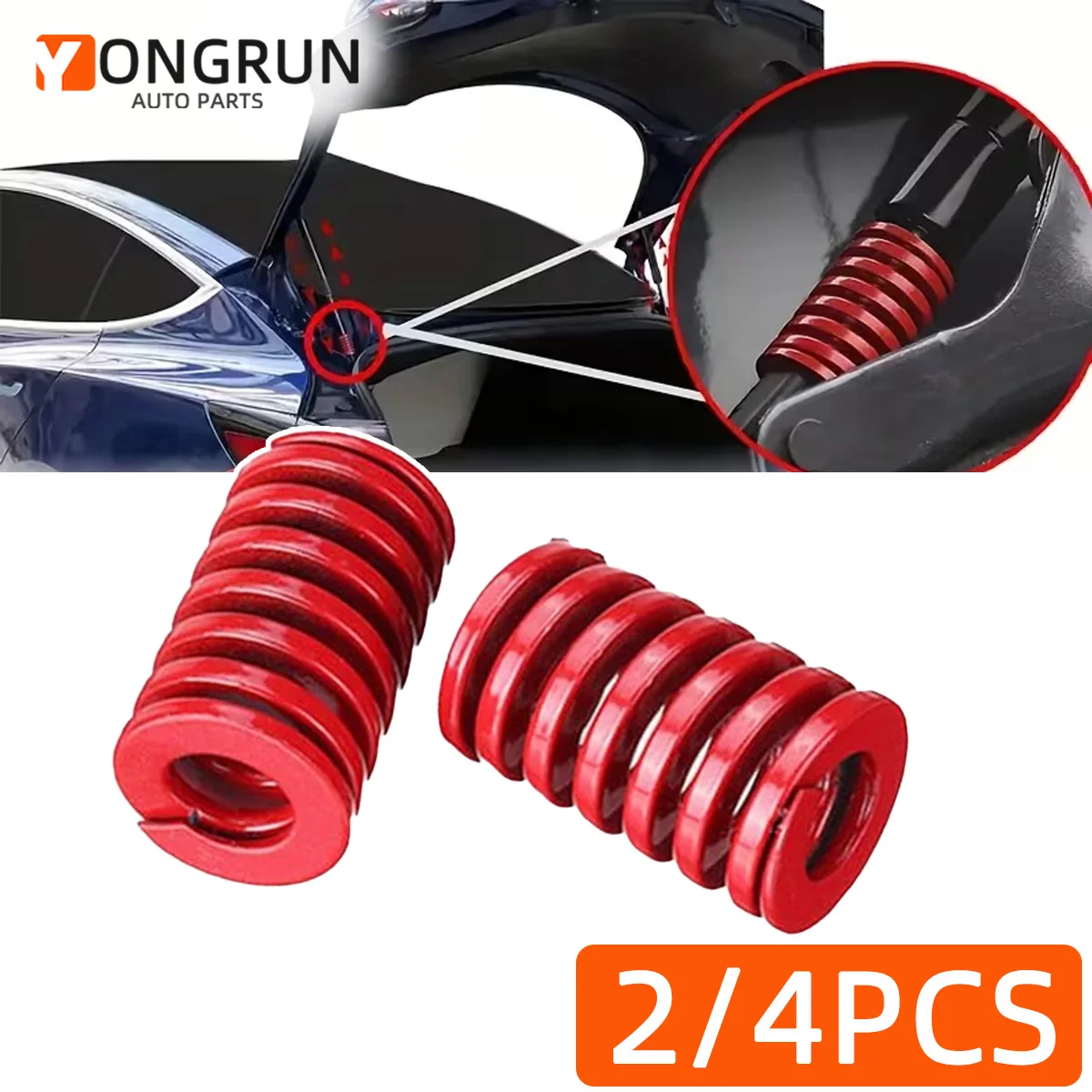 

YONGRUN 2/4 шт. опорный стержень, пружинный автомобильный багажник, задняя дверь, опорный стержень, красный компрессионный пружинный стержень, инструмент, автомобильные детали