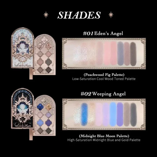 Imagen 2 del producto Paleta de sombras de ojos Little Angel Flower Knows, paleta de maquillaje con purpurina para ojos, sombra de ojos de 9 colores de larga duración para niñas y mujeres