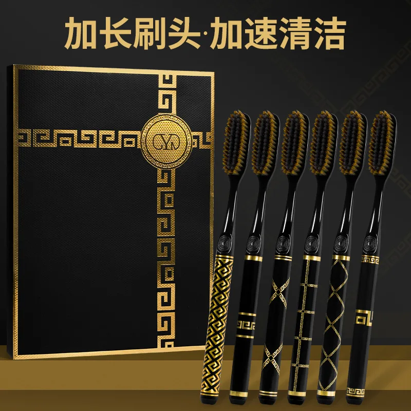 conjunto-de-caixa-de-presente-com-6-cabecas-de-escova-extensiveis-de-luxo-da-serie-preto-e-dourado-adequado-para-viagens-em-familia-adequado-para-homens-e-mulheres