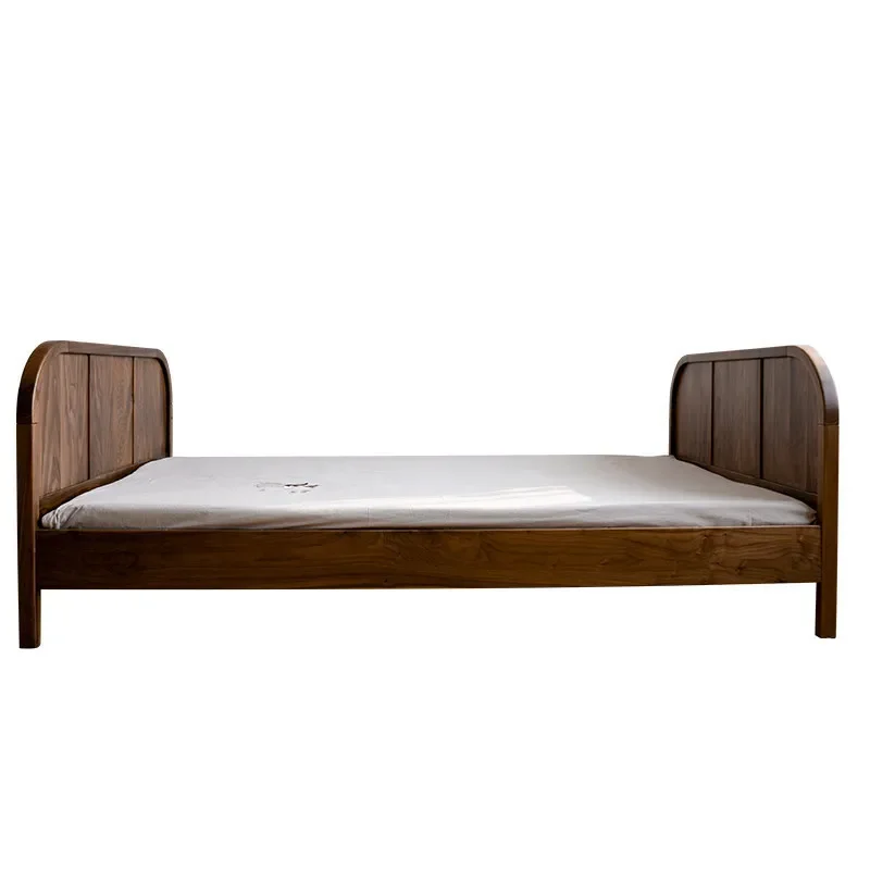 

Nordic Japanese-style solid wood , walnut bedroom 1.2 meters 1.5 meters with guardrail Small apartment