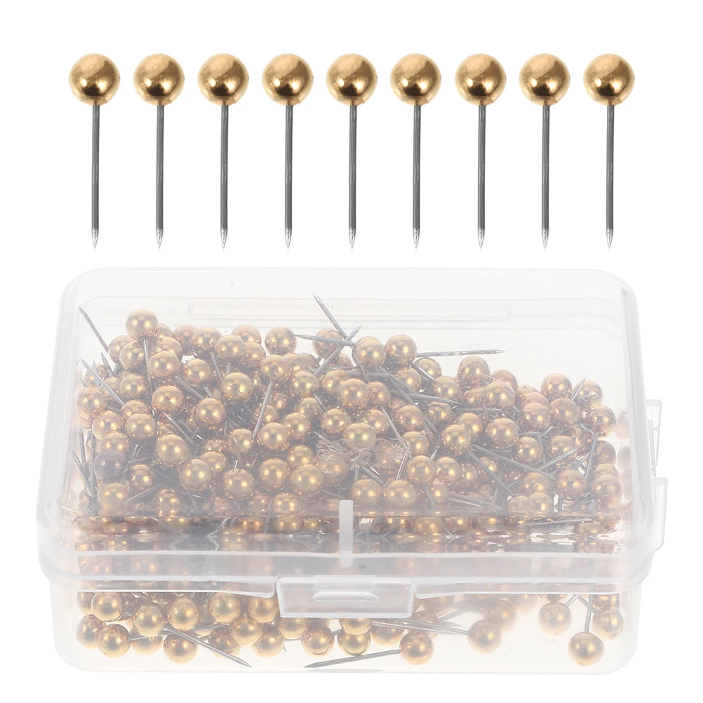 

500pcs Round Plastic Ball Push Pins Tacks for Office Home School Replacement DIY Projects Cork Board Map Supplies