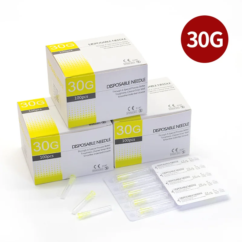 

100pcs/box 30G 4mm 13mm 25mm Disposable Needle Small Painless Tattoo Needle Injection Needle Surgical Tool