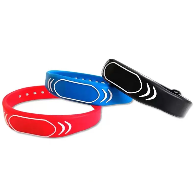 13.56MHZ IC S50 ISO14443A RFID 1K Adjustable Silicone rfid wristband card Smart Chip Waterdichte Polsbandje Armbanden