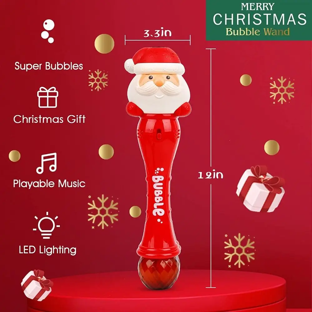 Plástico santa bolha soprando máquina natal santa automático varinha de bolha brinquedo ao ar livre varinha de bolha engraçado