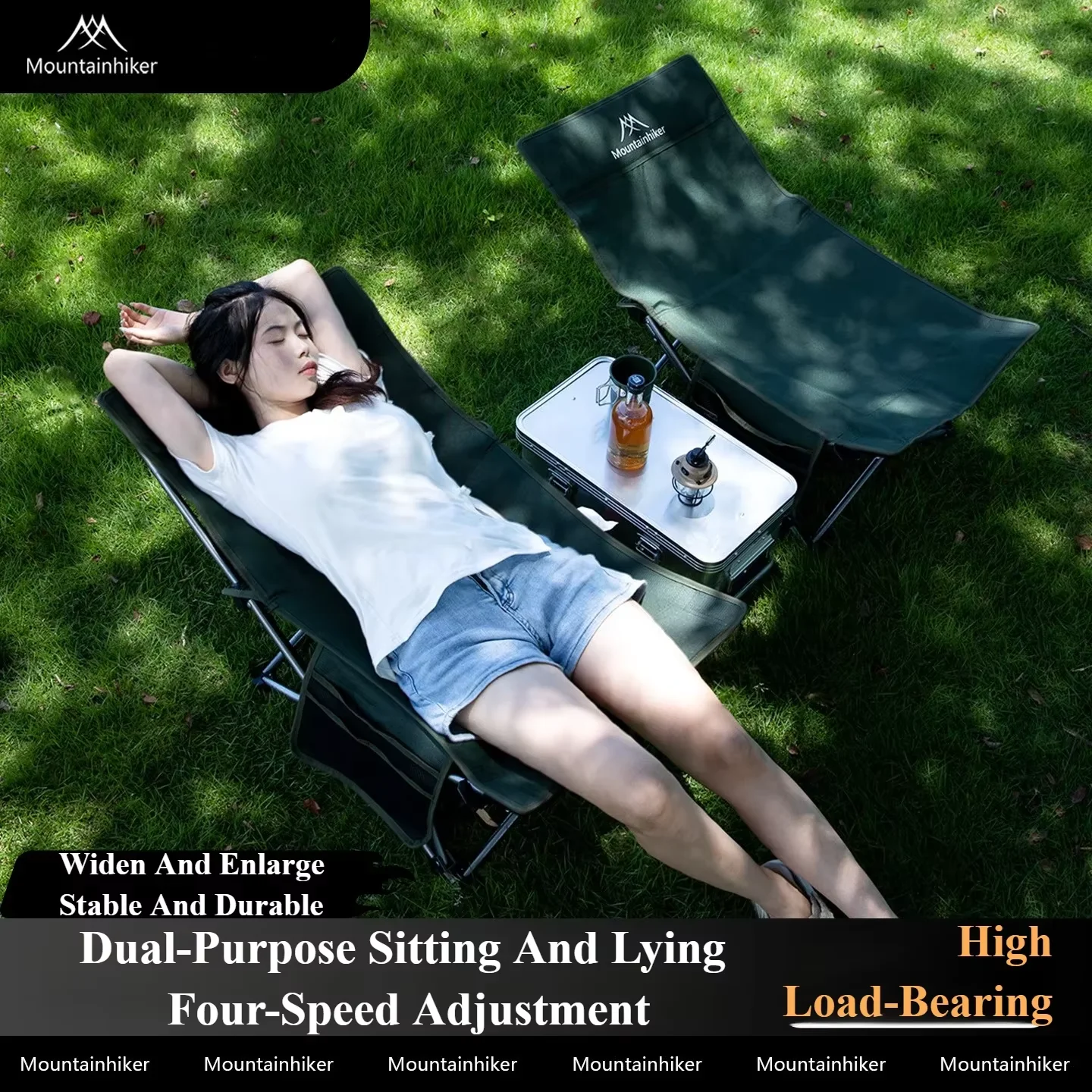 MOUNTAINHIKER Campingstuhl mit Kissen, Lounge-Sessel für Büro, Nickerchen, Zuhause, Liegestuhl, faltbar, für Strand, Angeln, Touristenstühle