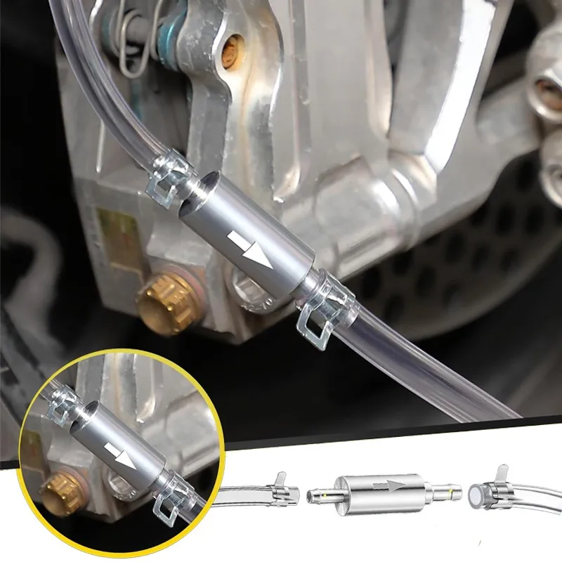 Brake Bleeder Hose- One Way Check Valve Tube Bleeding Tool Kit for Motorcycle Clutch Brake Fluid Bleeder Hose Pipe Kit