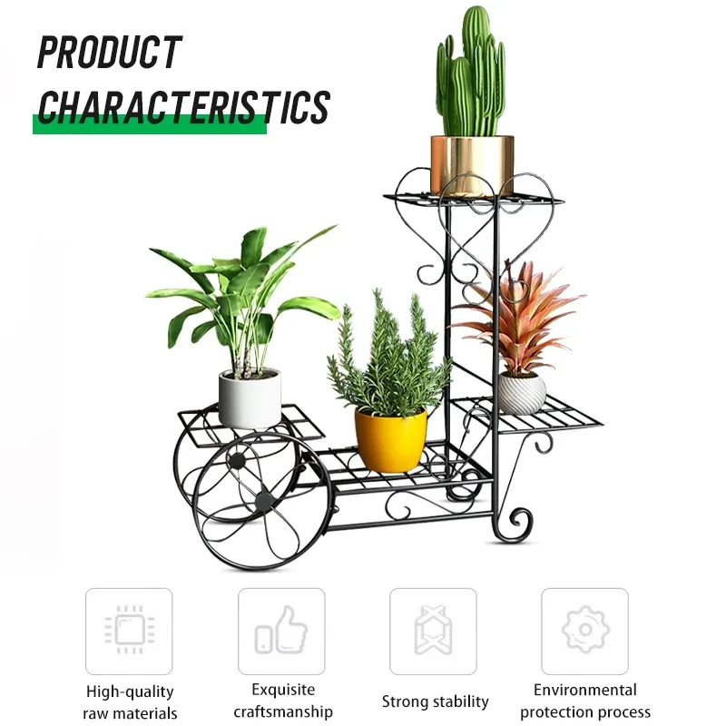 

4 Tiers Iron Plant Stand Bonsai Display Shelf Flower Pot Plant Shelves Garden Patio Balcony Decorations Hot Sale