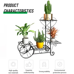 Soporte de hierro para plantas de 4 niveles, estante de exhibición para bonsái, maceta, estantes para plantas, decoraciones para jardín, Patio y balcón, gran oferta