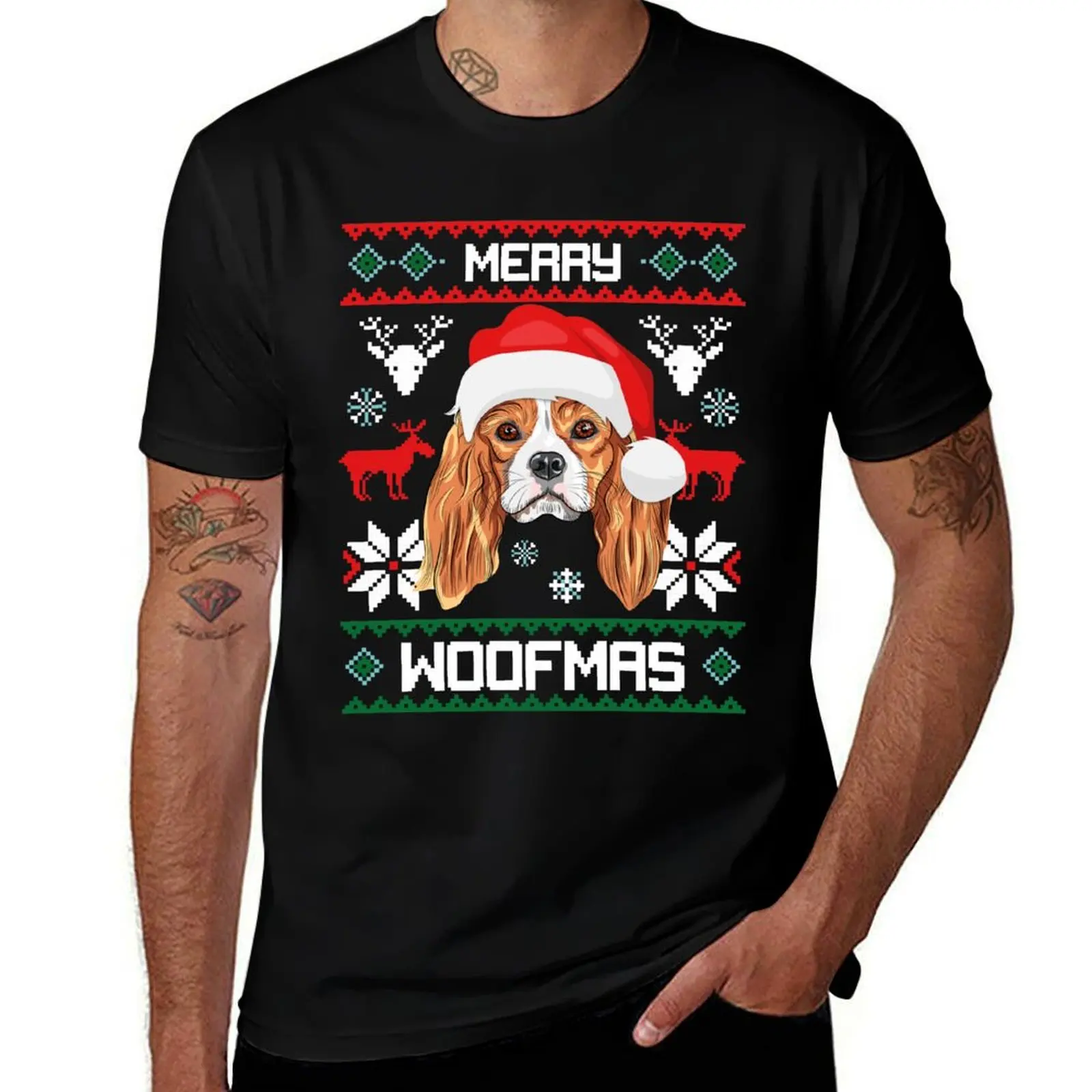 

Cavalier King Charles Spaniel Merry Woofmas Christmas Gift T-Shirt summer 2025 oversize t-shirts man t shirts men