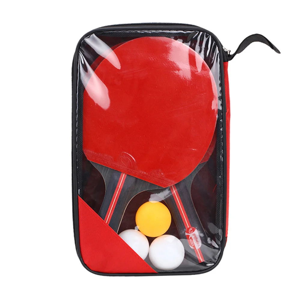 

Table Tennis Set With 3 Balls Premium Rubber Wood Layer Anti-Fatigue Conical Handle For Beginners Professionals -Pong