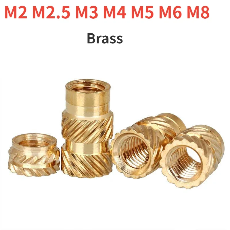 Porca De Inserção De Latão, Hot Melt, Rosca De Malha, Injeção De Calor, Porca De Cobre Do Embedment De Moldagem, M2, M2.5, M3, M4, M5, M6, M8
