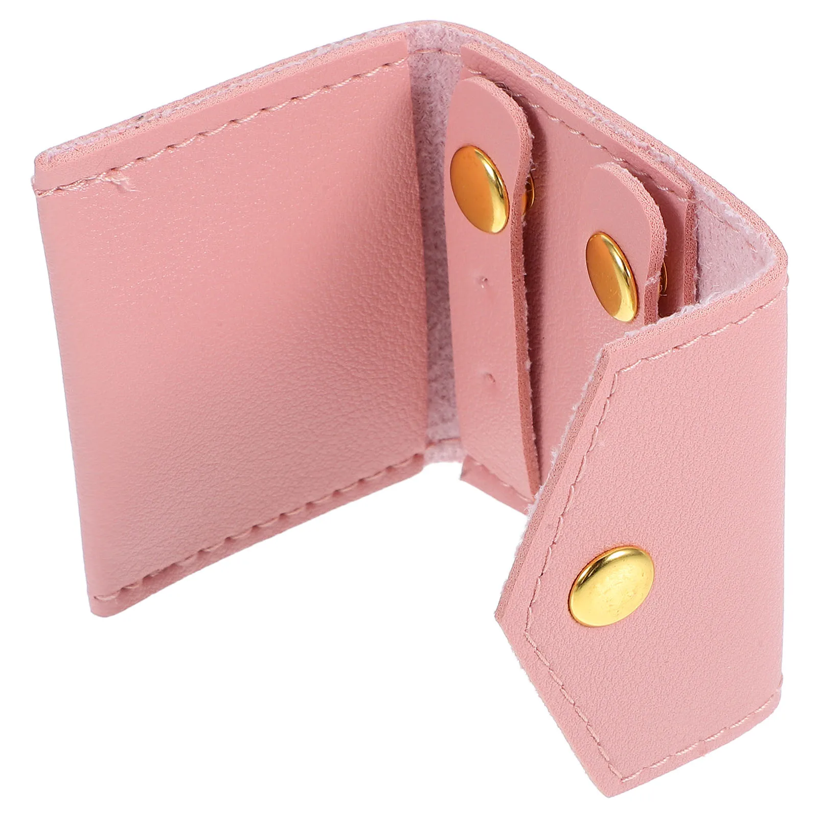 

Mini Travel Jewelry Roll Organizer Foldable Pu Snap Button Jewelry Pouch with for Earrings Necklace