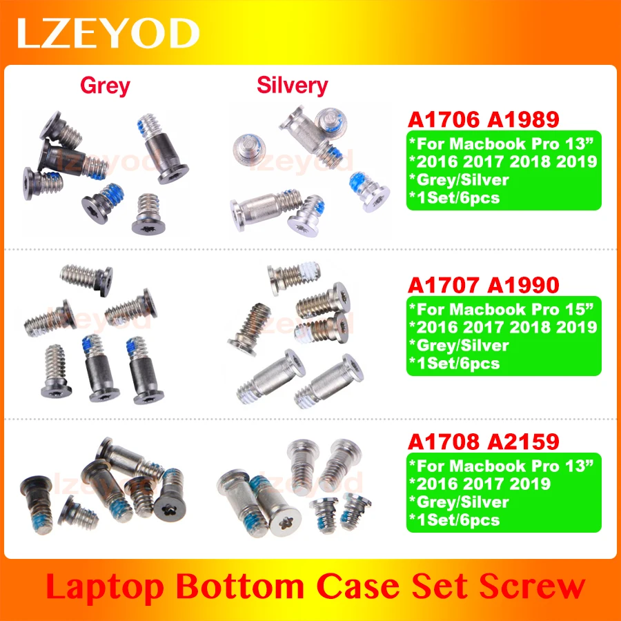 NEW Bottom Screws For Apple MacBook Pro A1706 A1989 A1707 A1990 A1708 A2159 Bottom Case Cover Notebook Retina Screws Set 6PCS