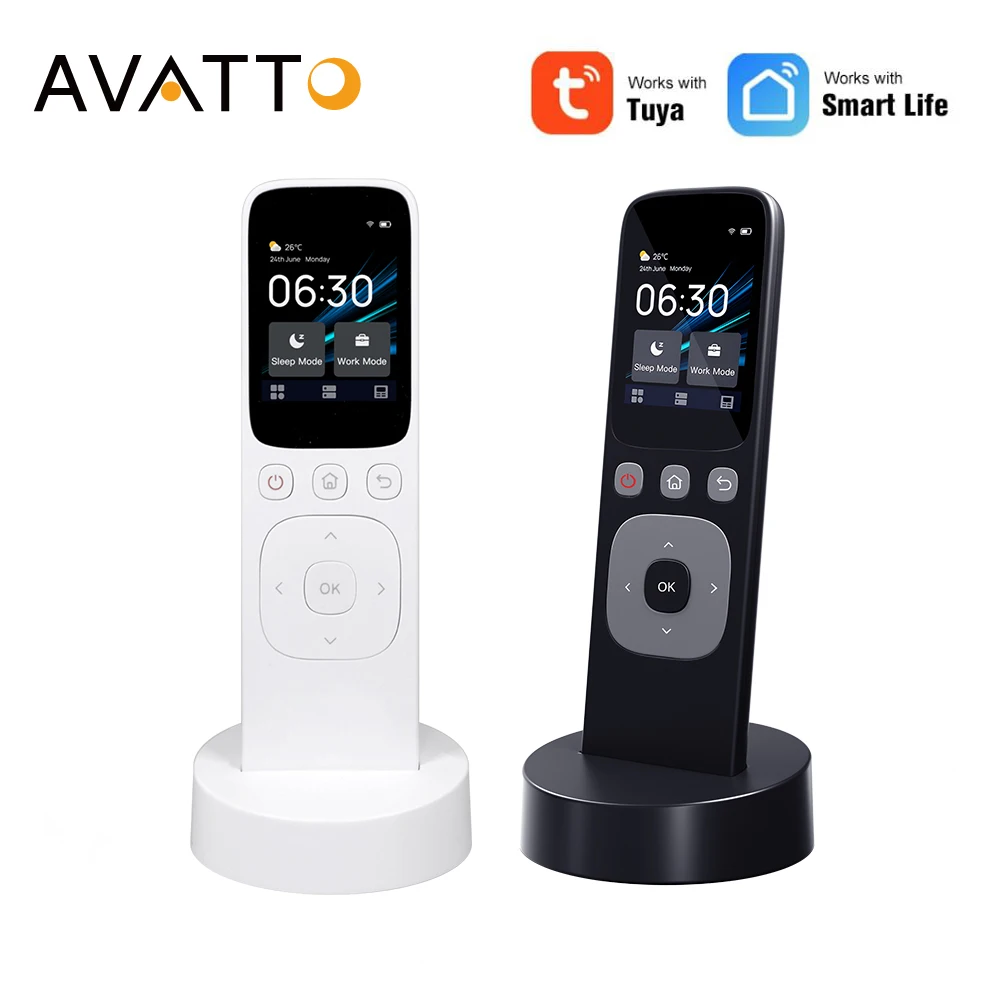 Avatto Wifi Smart Ir Centraal Bedieningspaneel, Tuya Draadloos Aanraakscherm Met Knoppen, Handheld Afstandsbediening Voor Huishoudelijke Apparaten