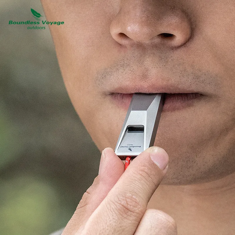 صفارة من التيتانيوم النقي، بدون محامل كروية، خفيفة للغاية، مقاومة للماء والتآكل، إنقاذ في حالات الطوارئ في الهواء الطلق، A1510 #5