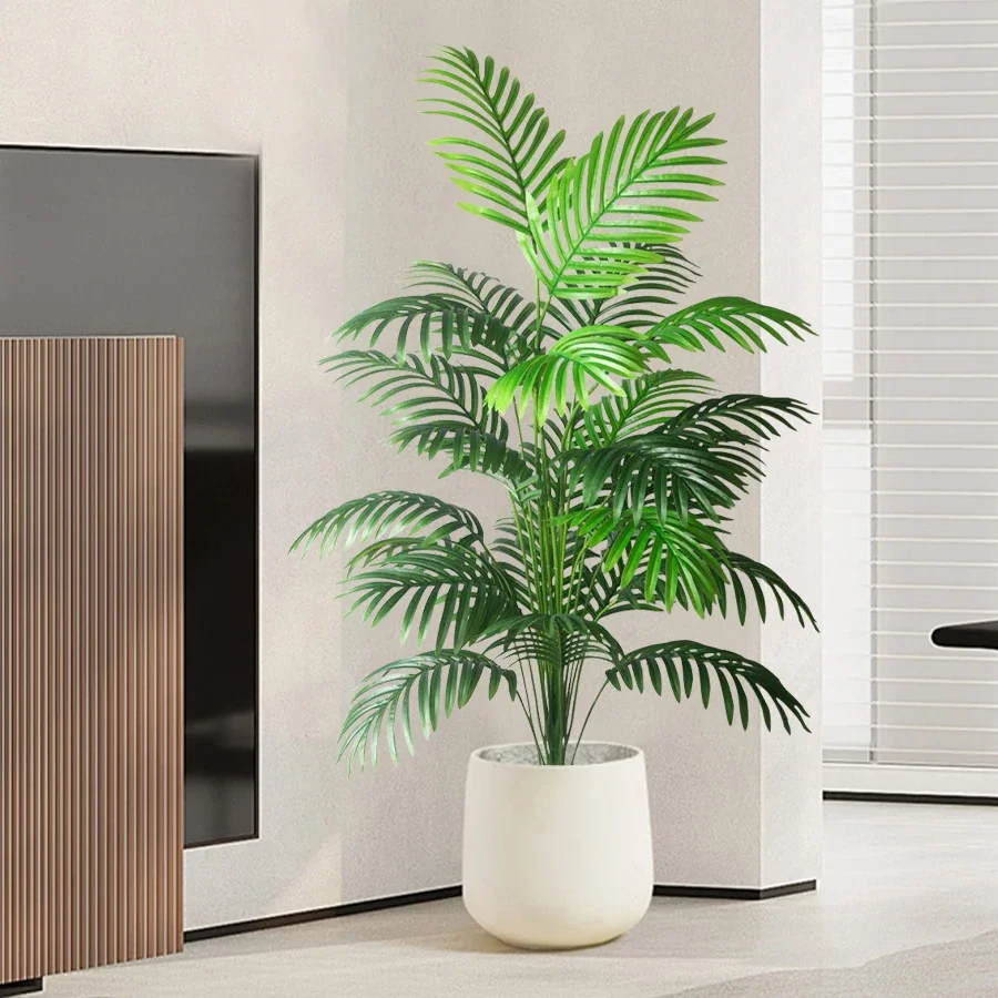 

90-180cm Large Fake Palm Tree Artificial Tropical Plants Plastic Monstera Leaves Big OliveTree Foliage for Home Garden Decor