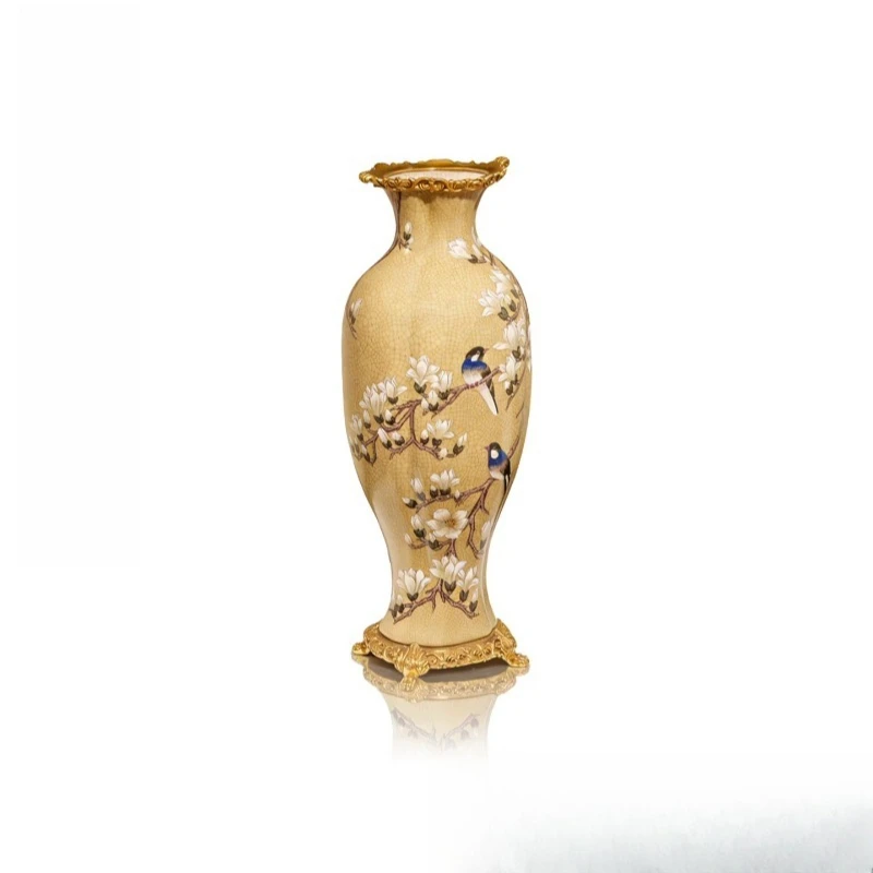 Ceramic vase ornament countertop guest restaurant European retro nostalgic high-end flower sensor