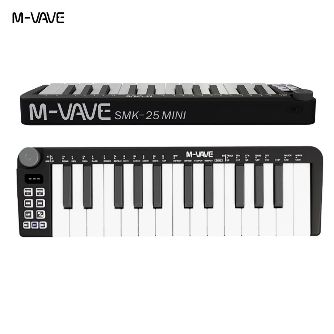 M-VAVE SMK-25 II MIDI Pad Controller Keyboard USB Mini 25 Key,16