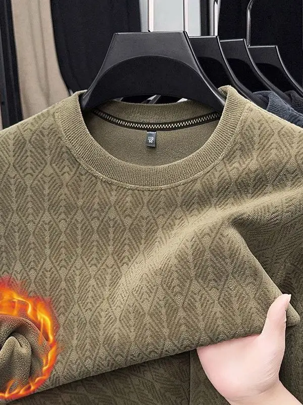 

Мужская толстовка из флиса с длинным рукавом, теплая, с цветочным узором, повседневная, свободного кроя, с круглым вырезом, для ежедневной носки зимой