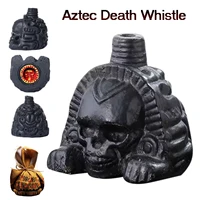 Silbato de muerte azteca auténtico, grito fuerte, fabricante de sonido novedoso de terror para broma de fiesta de Halloween, cráneo gótico coleccionable para adultos