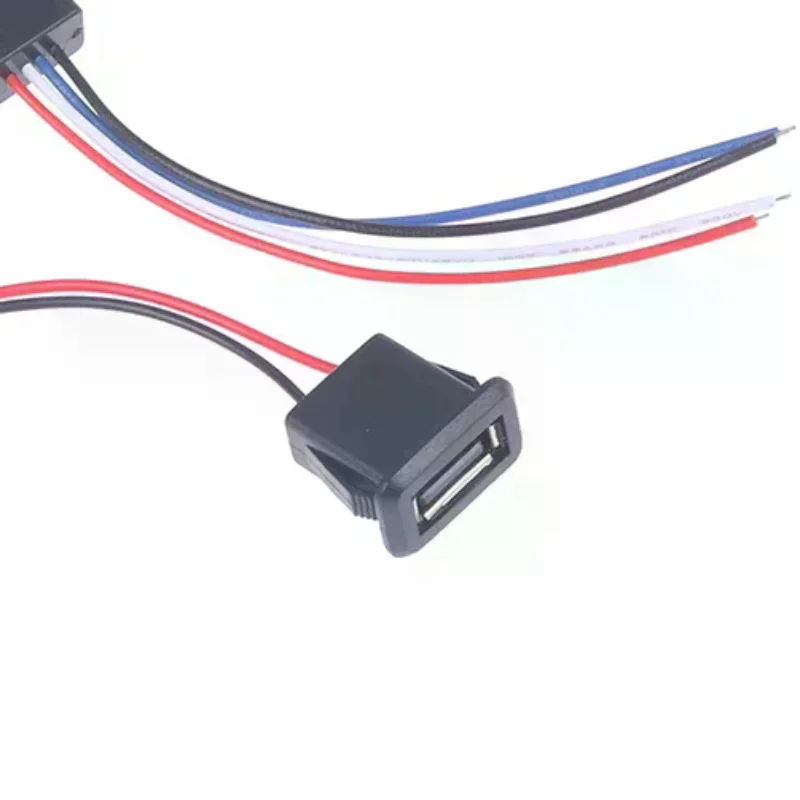 USB 2.0 Female Power Jack USB2.0 Charging Port Connector With Cable USB Charger Socket