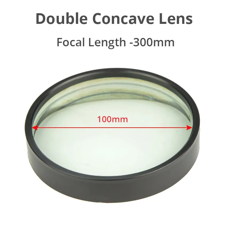 

2Pcs Double Concave Optical Glass Lens Diameter 100mm Focal Length -300mm