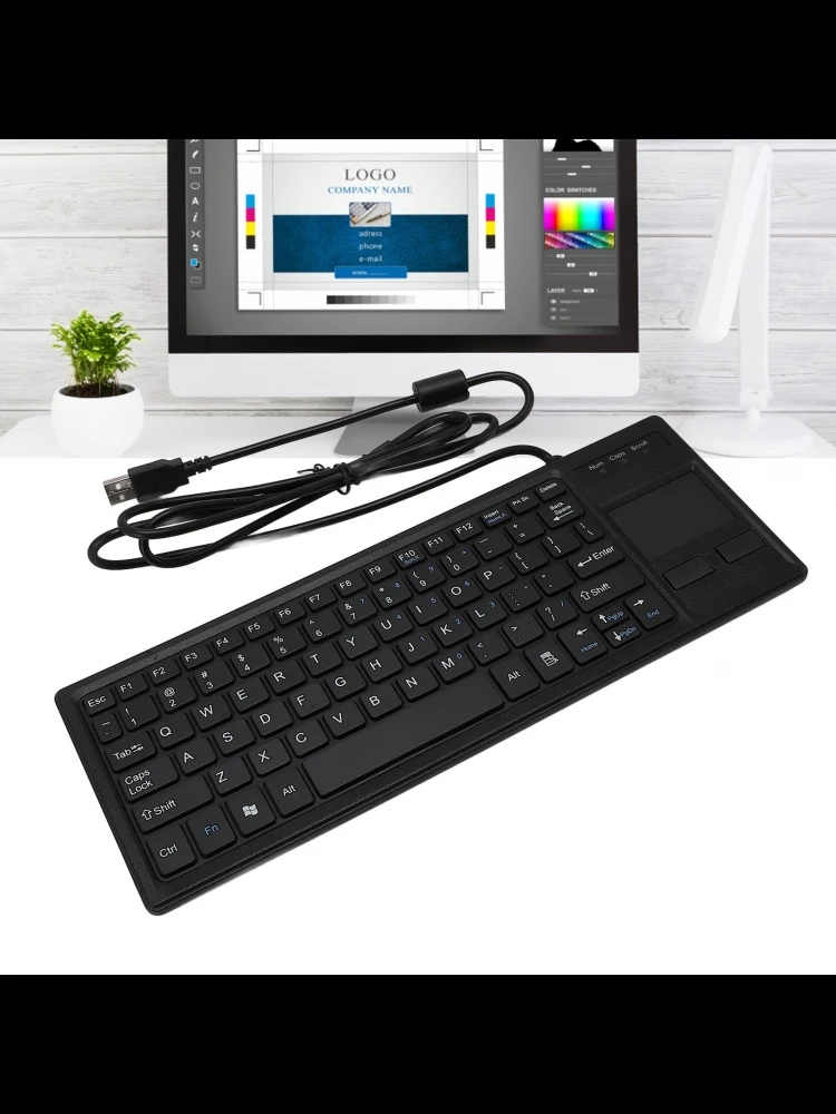 Clavier USB mécanique résistant à l'eau clavier industriel tactile intégré avec pavé tactile pour ordinateur portable ordinateur portable