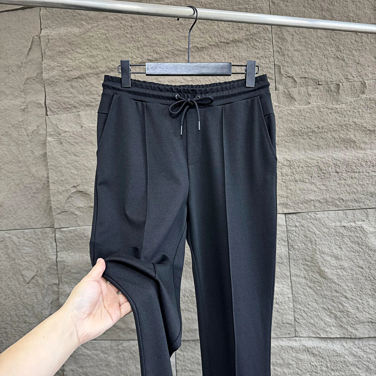 

High-Waist Roman Cotton Elastic Casual Pants Anti-Wrinkle Outdoor Couples Sle Long Trousers Youthful Vitali Spring Collec...