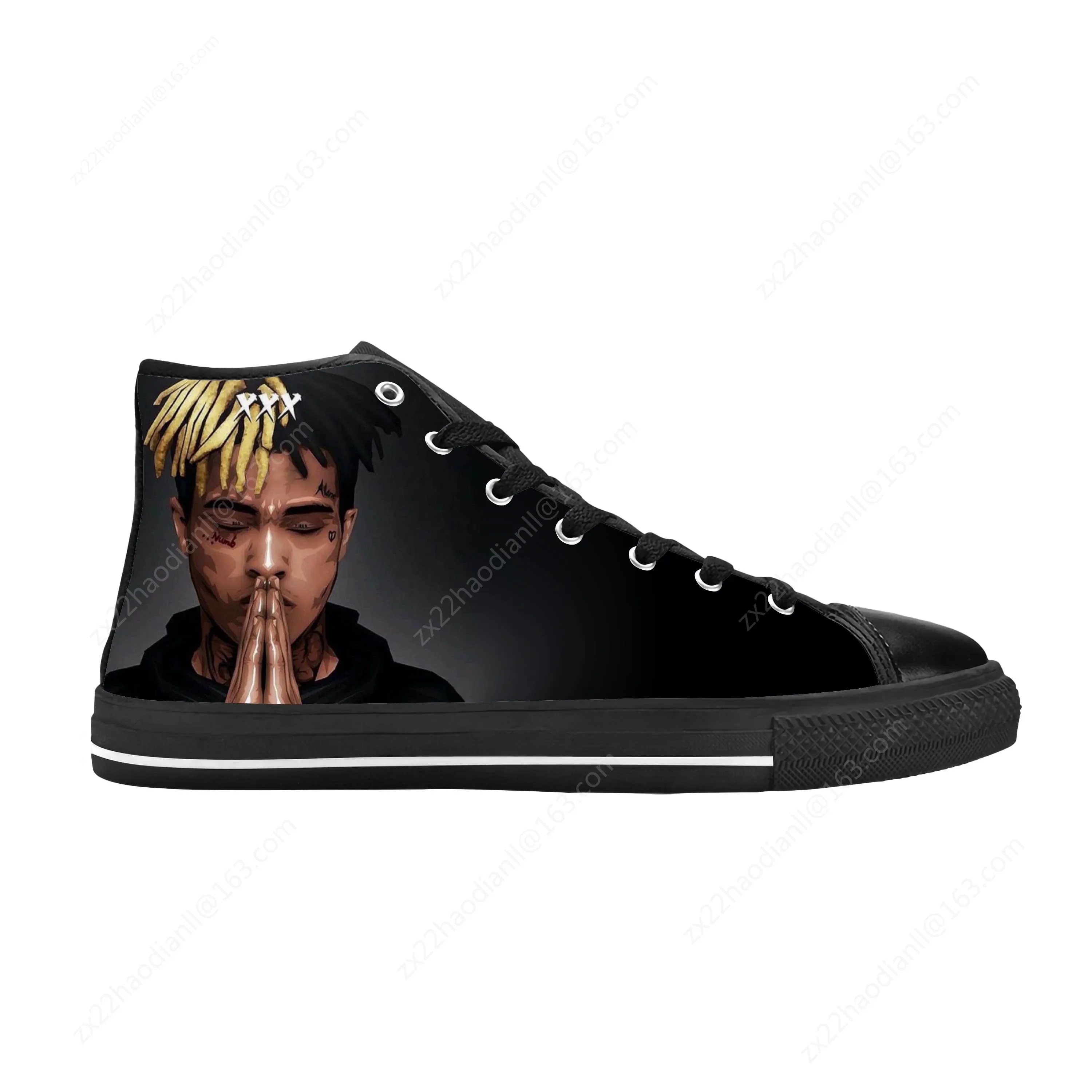 Hot Hip Hop Rapper Rap Singer Music XXXTentacions Casual Cloth Shoes High Top Comfortable Breathable 3D Print Men Women Sneakers