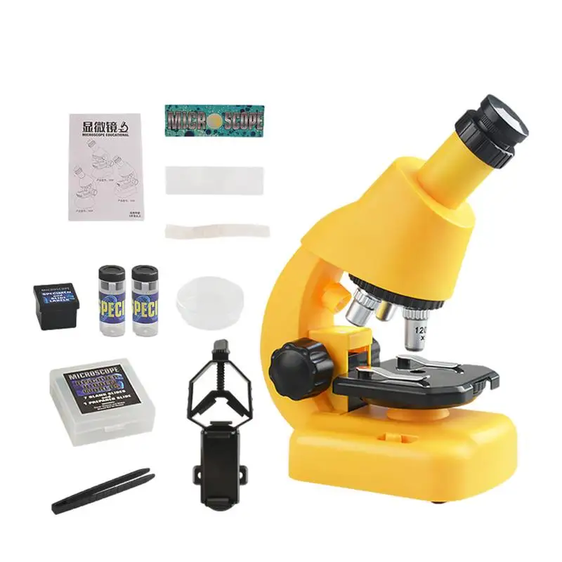 Children Microscope Biology Lab LED 1200x School Science Experiment Kit Education Scientific Toys Gifts For Kids Scientist