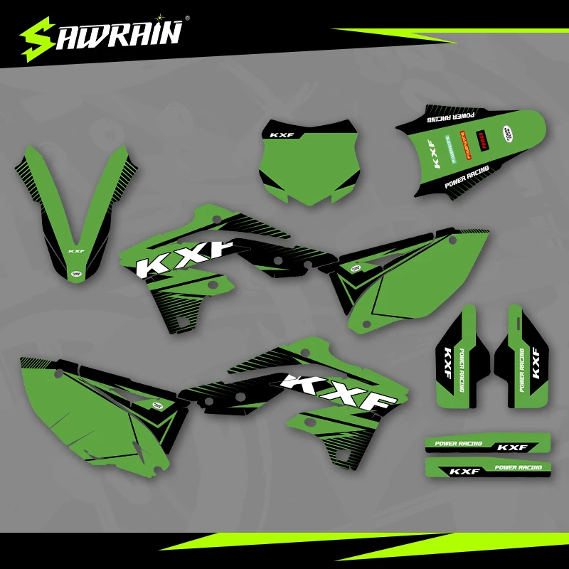 

Sawrain Motorcycle Graphics Backgrounds Decal Stickers Kits for KAWASAKI 13-16KX250F 02